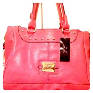 Nicole Miller salmon pink handbag
